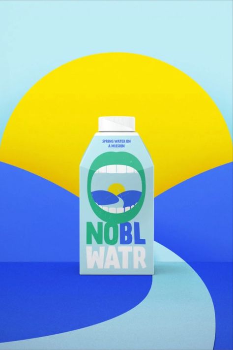 According to a United Nations University Institute for Water, Environment, and Health report, 600 billion plastic water bottles are produced annually. Nobl Water is a beverage brand that seeks to deliver water without contributing to plastic pollution. Bottled Water Branding, Water Campaign, Water Environment, Branded Water Bottle, Graphic Layout, Water Packaging, Drink Packaging, Water Branding, Plastic Water Bottles