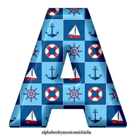 Nautical Alphabet, Scrapbooking Letters, Boat Wheel, Diy Nautical, Marine Anchor, Nautical Diy, Ocean Collection, Nautical Crafts, W Letter