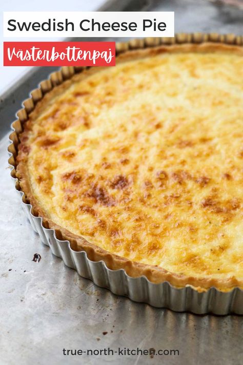 Swedish Cheese Pie on a baking sheet. Swiss Cheese Pie, Swedish Cheese Pie, Yule Party, Scandinavian Baking, Nordic Recipes, Swedish Foods, Swedish Meatballs Easy, Scandinavian Recipes, Delicious Quiche