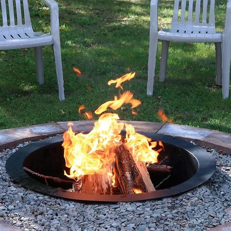 The 6 Best Fire Pit Ring Inserts to Safely Contain the Flames Steel Fire Pit Ring, Homemade Fire Pit, In Ground Fire Pit, How To Build A Fire Pit, Fire Pit Tools, Fire Pit Ring, Round Fire Pit, Steel Fire Pit, Fire Ring