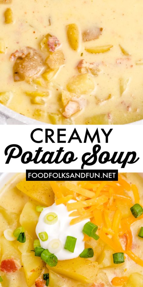 Plain Chicken Potato Soup, Potato Soup With Milk And Butter, Potato Soup With Golden Potatoes, Potato Soup With Cream Of Chicken, Pototato Soup, Velveeta Potato Soup, Potato Soup With Chicken Broth, Potato Soup Recipes, Creamy Potato Soup Recipe