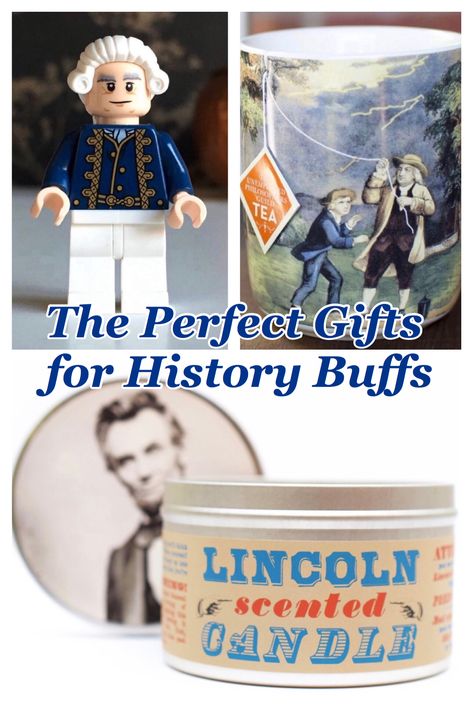 Gift ideas for history lovers to read, drink, and smell. History Buff Gifts, Gifts For History Lovers, Ancestry Dna Kit, Christmas History, Gifts For History Buffs, American Gifts, Founding Fathers, Us History, Historical Maps