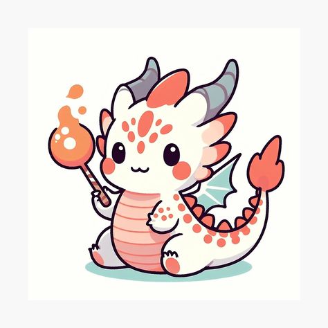 Get my art printed on awesome products. Support me at Redbubble #RBandME: https://www.redbubble.com/i/photographic-print/Whimsical-Dragon-by-TheRhysWyrill/160228248.6Q0TX?asc=u Sitting Dragon Drawing, Cute Dragon Design, Dragon Drawings Cute, Cute Dragon Doodle, Kawaii Dragon Drawing, Monster Drawing Cute, Dragon Cute Art, Baby Dragon Drawing, Cute Dragon Illustration