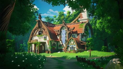 ArtStation - Link's House - Stylized Unreal Engine 5 Environment Dragon Project, Stylized Environment, Countryside House, 3d Modelling, 3d Assets, Imagine Dragons, Environment Concept Art, Unreal Engine, Personal Project