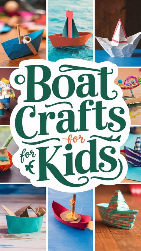 Engage kids with boat crafts using materials like paper, cardboard, and recycled bottles. Create sailboats with popsicle sticks and paper sails, or origami boats for floating adventures. Encourage creativity with painting, decorating with stickers, and experimenting with different designs and sizes. Toy Boat Diy, Sailboat Crafts For Kids, Boat Activities For Toddlers, Boat Crafts For Kids, Boat Activities, Popsicle Stick Boat, Decorating With Stickers, Origami Boats, Boat In A Bottle