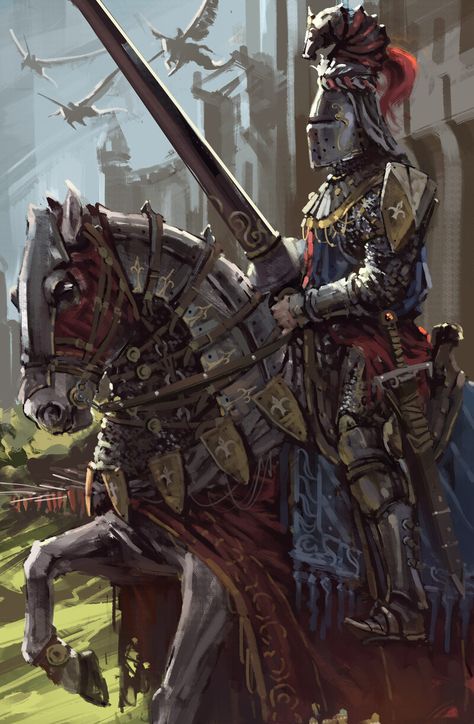 Bretonnian Knight, Grail Knight, Warhammer Fantasy Roleplay, Art Games, Fantasy Battle, Knight In Shining Armor, The Elder Scrolls, Warhammer Art, Knight Art