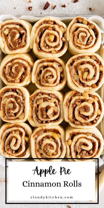 Apple Pie Cinnamon Rolls, Fall Baking Recipes, Cinnamon Recipes, Cinnamon Rolls Homemade, Apple Cinnamon, Fall Baking, Apple Recipes, Cinnamon Rolls, Brunch Recipes