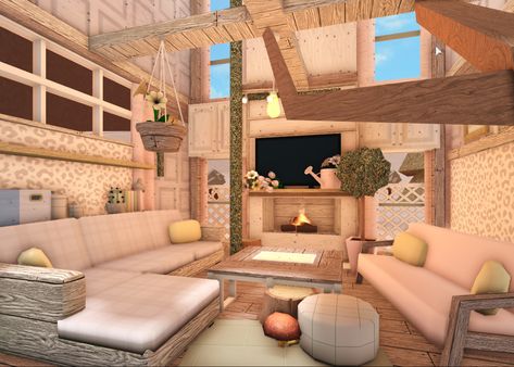 Bloxblug House, Bloxburg Images, Bloxburg Designs, Insta Link, Bloxburg Interior, Floral Living Room, Bloxburg Building, Luxury Kids Bedroom, Loft House Design