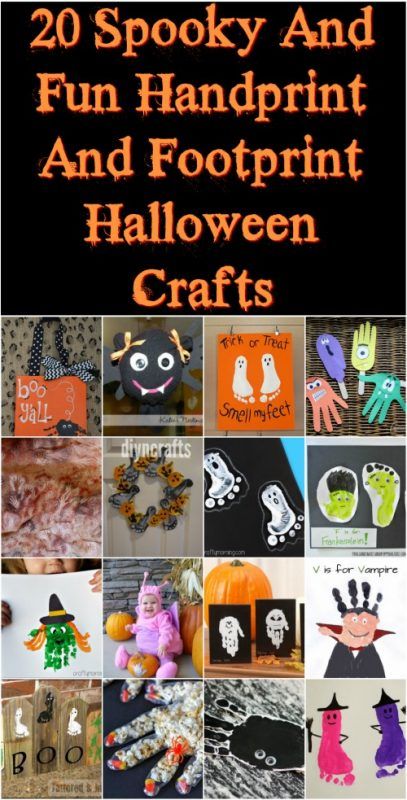 20 Spooky And Fun Handprint And Footprint Halloween Crafts {With tutorial links} Halloween Crafts With Feet Prints, Diy Halloween Handprint Crafts, Hand And Footprint Halloween Crafts, Halloween Feet Paint Crafts, Halloween Crafts Footprints, Hand Paint Halloween Crafts, Easy Halloween Handprint Crafts, Baby Halloween Crafts Ideas Paint, Halloween Painting For Toddlers