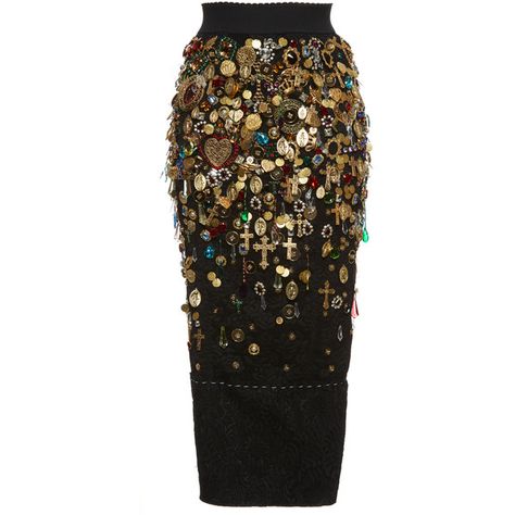 Dolce & Gabbana     Fitted Charm and Jewel Embellished Skirt ($15,000) ❤ liked on Polyvore featuring skirts, dolce & gabbana, black, stretchy skirt, jacquard skirt, scalloped skirt, dolce gabbana skirt and scallop hem skirt Fitted Skirts, Dolce And Gabbana Fashion, Scalloped Skirt, Beaded Skirt, Embellished Skirt, Jacquard Skirt, Stretchy Skirt, Classic Skirts, Calf Length Dress