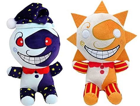 Two cute plush toys, one representing the sun and the other the moon, handcrafted from high-quality materials. Perfect for fans, birthdays, and special occasions. Moondrop Plush, Fnaf Plushies, Fnaf Merch, Freddy Toys, Freddy Plush, Dolls Makeup, Plush Craft, Shark Themed Party, Sundrop Moondrop