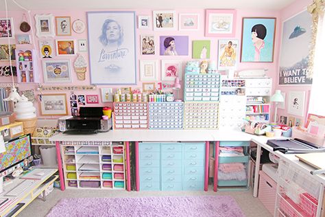 room tour - my office Craft Closet, Room Organisation, Art Studio Organization, Otaku Room, Dream Craft Room, Teenage Room, Craft Room Design, Study Room Decor, Craft Room Storage