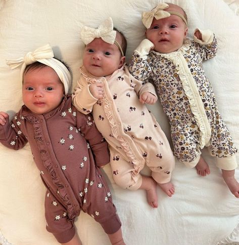 #babies #aesthetic #vogue #triplets Triplets Babies Newborns, Triplets Aesthetic, Taylor Kelce, Cute Triplets, Triplets Nursery, Babies Aesthetic, Triplets Photography, Newborn Triplets, Triplets Pregnancy