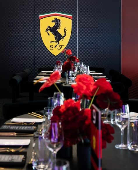 @seekeragency shared a photo on Instagram: “@ScuderiaFerrari Paddock Club Suite 〰️⁠ ⁠ An elegant hospitality experience for VIP guests of Ferrari at the @Ausgp⁠ ⁠ Creative Production:…” • Apr 15, 2022 at 12:15am UTC Ferrari Hospitality F1, Ferrari Party, Dinner Event, Ferrari F1, Ferrari Car, Throw A Party, Race Track, Party Event, Formula One