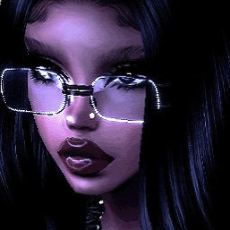 Profile Picture Black Woman, Imvu Pfp Aesthetic, Black Characters Pfp, Black Imvu Girl, Purple Profile Picture, Imvu Pfp, Imvu Girl, Imvu Outfits, Y2k Profile Picture