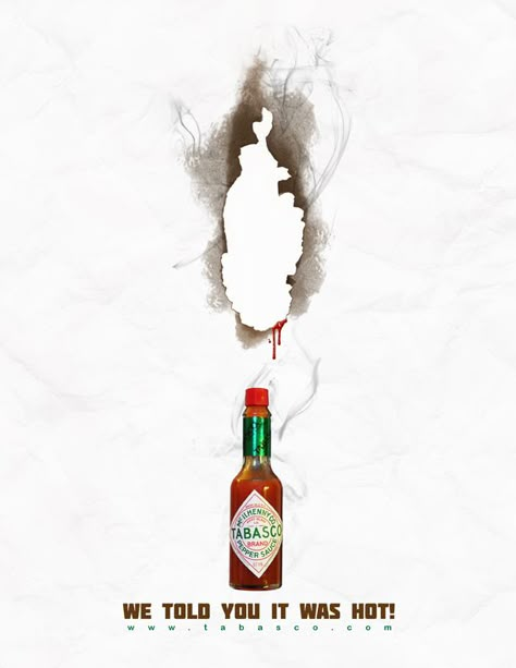 publicidad Tabasco Hot Sauce Ads, Tabasco Ads, Balaji Wafers, Copywriting Ads, Clever Advertising, Poster Advertising, New Advertisement, Publicidad Creativa, Funny Ads