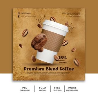 Cafe Social Media Posts, Coffee Social Media Design, Coffee Poster Design, Coffee Advertising, Coffee Infographic, Tea Labels, Coffee Label, Instagram Banner, Coffee Instagram