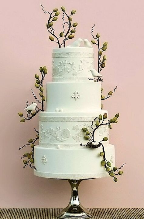 Sunday Sweets: Simply Stunning — Cake Wrecks Diego Cake, Cake Competition, Organic Cake, Olive Wedding, Cake Wrecks, Thanksgiving Cakes, Rustic Winter Wedding, White Cakes, Winter Wedding Cake