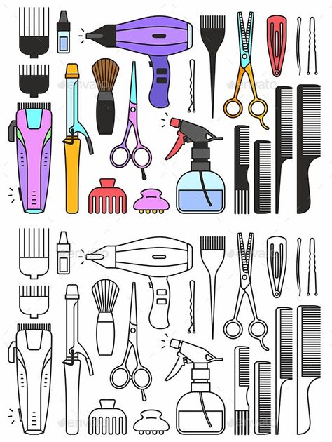 Kitty Crafts, Barber Shop Decor, Paper Dolls Clothing, Paper Dolls Diy, Barber Tools, Paper Toys Template, Paper Doll Template, Shop Tools, Paper Animals