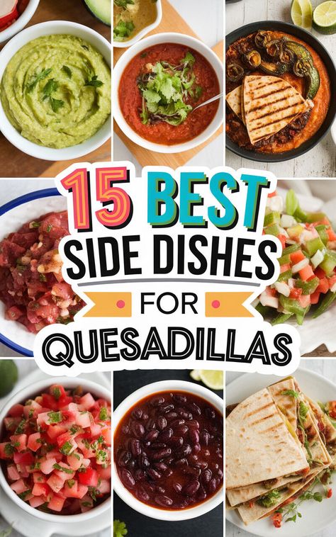 🌮🧀 Find the perfect side dish for your quesadillas! 😋🥑 #quesadillas #sidedishideas Sides For Quesadillas Dinners, Quesadilla Sides, Bacon Quesadilla, Spinach Quesadilla, Black Bean Quesadilla, Shrimp Quesadilla, Spicy Mushroom, Vegetarian Quesadilla, Chicken Quesadilla Recipe