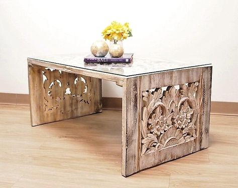 Carved Coffee Table, Indonesian Furniture, Coffee Table Inspiration, Gado Gado, Spanish Style Home, Reclaimed Wood Coffee Table, Organic Wood, Wood Coffee Table, Solid Wood Furniture