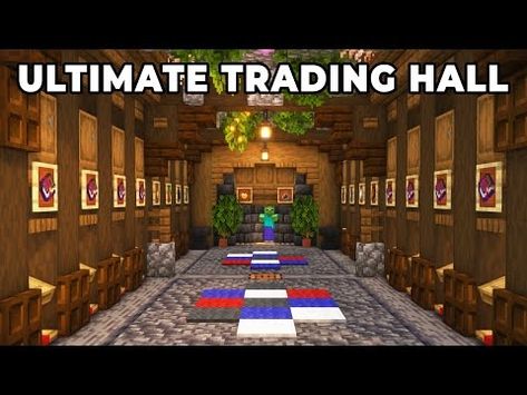 (2) Minecraft Villager Trading Hall - 1 Emerald Per Trade [1.20] - YouTube Villager Room Minecraft, Minecraft Villager Dungeon, Villager Hall Designs, Underground Trading Hall Minecraft, Mc Trading Hall, Villager Trading Hall Interior, Minecraft Trade Hall Ideas, Minecraft Villager Trading Hall Ideas Underground, Minecraft Trading Center