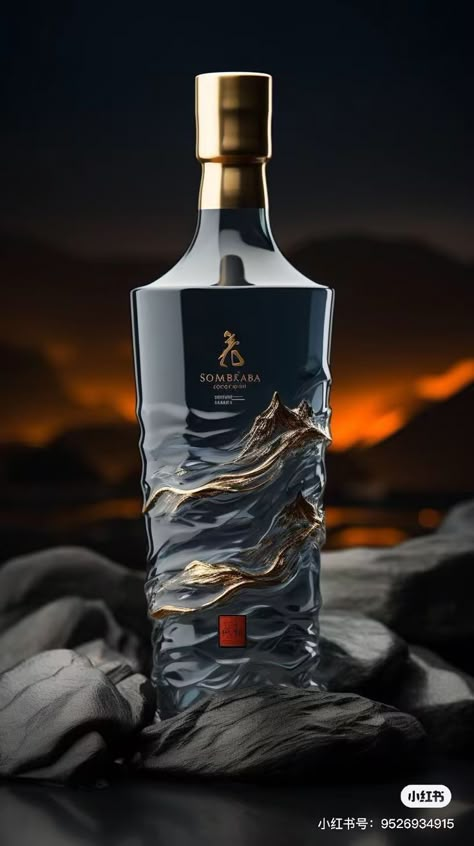 Whisky Bottle Design, Luxury Bottle Packaging, Rivers And Mountains, Wine Packaging Design, Bottle Design Packaging, Alcohol Packaging, Expensive Wine, Whisky Bottle, Whiskey Drinks