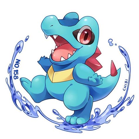 Totodile - Pokemón Ice Pokemon, Cute Pokemon Art, Deadpool Pikachu, Pokemon Starters, Pokemon Theme, Posca Art, Cover Image, Pokemon Fan Art, Pokemon Trainer