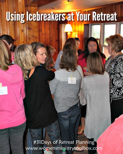 Tips and Ideas for Using Icebreakers at Your Retreat from Women's Ministry Toolbox. Craft Ideas For Women, Womens Retreat Themes, Women Retreat, Retreat Planning, Gifts Ideas For Women, Retreat Activities, Retreat Themes, Womens Ministry Events, Christian Women's Ministry