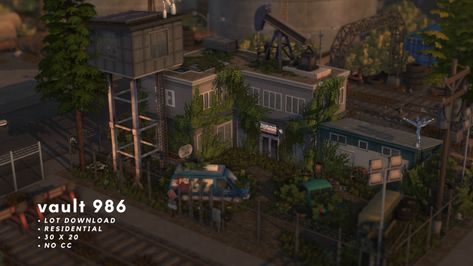 Sims 4 Underground Bunker, Sims 4 Slums, Sims 4 Rundown House, Sims 4 Bunker, Sims 4 Lot Download, Ts4 Builds, Sims Lots, Underground House, The Sims 4 Lots