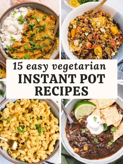 Instant Pot Vegetarian Recipes, Vegetarian Instant Pot Recipes, Instant Pot Vegetarian, Instant Pot Recipes Vegetarian, Vegetarian Instant Pot, Vegetarian Soup Recipes, Dump Meals, Easy One Pot Meals, Pot Ideas