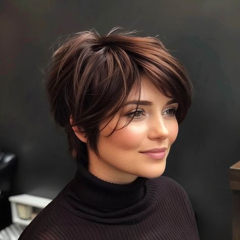 46 Cute Short Haircuts for Short Hair in 2024 Very Fine Thinning Hair Styles, Over The Ear Pixie Haircut, Short Bob Hairstyles With Curtain Bangs, Fall Short Hair 2024, Short Hair Styles 2024, Hair Color Summer 2024, Hairstyles For Short Fine Hair, Short Fall Hair, Mom Hair