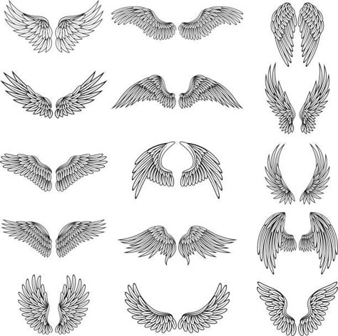 Alas Tattoo, Wing Tattoo Men, Sewing Tattoos, Angel Wings Drawing, Wing Tattoo Designs, Tattoo Zeichnungen, Wings Drawing, Monochrome Illustration, Angel Wings Tattoo