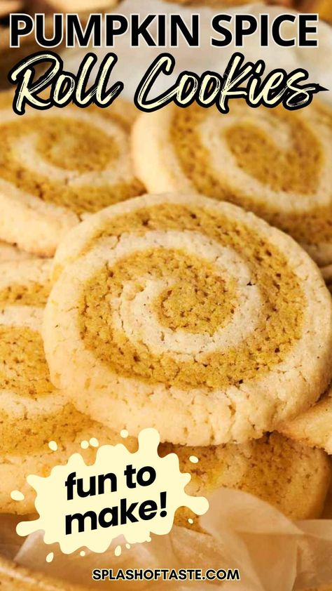 Pumpkin Spice Rolls Recipe, Pumpkin Spice Roll Cookies, Pumpkin Swirl Cookies, Pumpkin Coffee Cookies, Pumpkin Roll Cookies, Stuffed Pumpkin Cookies, Pumpkin Spice Roll, Wrapped In Vanilla, Pumpkin Dough