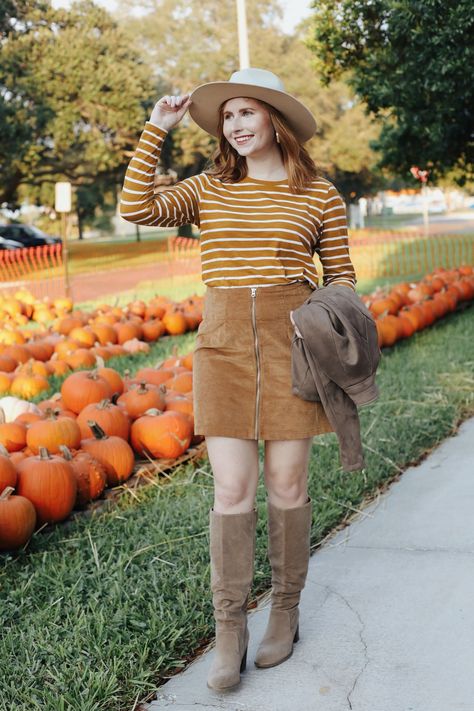 How to Style a Corduroy Skirt | 7 Ways to Style a Corduroy Skirt for Fall | Affordable by Amanda How to Style a Corduroy Skirt | 7 Ways to Style a Corduroy Skirt for Fall |  style blogger #skirt #fashion #winterfashion #fallfashion Cheap Fall Corduroy Skirt, Casual Corduroy Skirt For Winter, Corduroy Skirt Outfit Fall, Brown Corduroy Skirt Outfit, Courdory Skirt, 2022 Corduroy Skirt, Fitted Corduroy Skirt With Lining, Skirt Tights Outfit, Couderoy Skirt