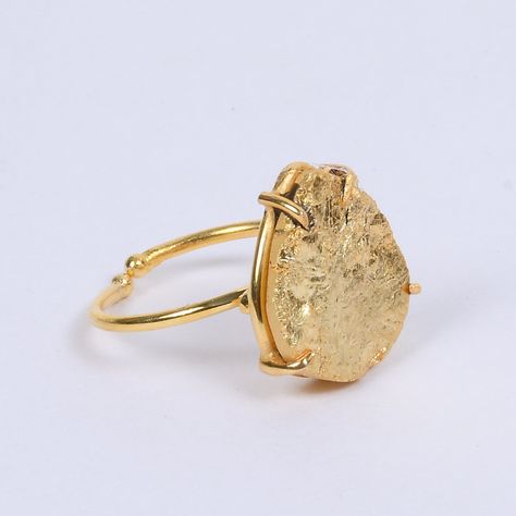 Gold Pyrite Ring, Natural Stone Ring, Handmade Brass Ring, Prong Setting Ring, Stacking Ring, Designer Ring, Fashion Ring Pyrite Ring, Pyrite Stone, Ring Fashion, Ring Stacking, Handmade Brass, Jewelry Outfit, Brass Ring, Fashion Ring, Ring Sizes