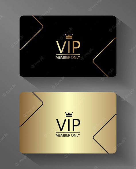 Premium Vector | Vector vip member card gold and black premium quality premium invitation card poster Logo Lighting, Vip Card Design, Vip Logo, Shein Gift Card, Member Card, Floral Cards Design, Gift Card Design, Vip Card, Vip Pass