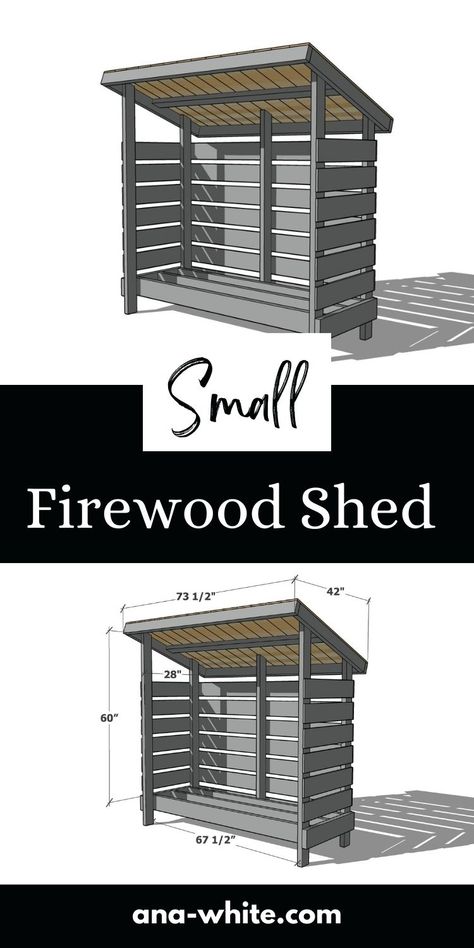 Small Wood Storage Outdoor, Small Firewood Shed, Firewood Lean To, Diy Wood Shed Outdoor Storage, Woodshed Ideas, Garage Upgrades, Firewood Rack Plans, Firewood Shed Plans, Log Shed