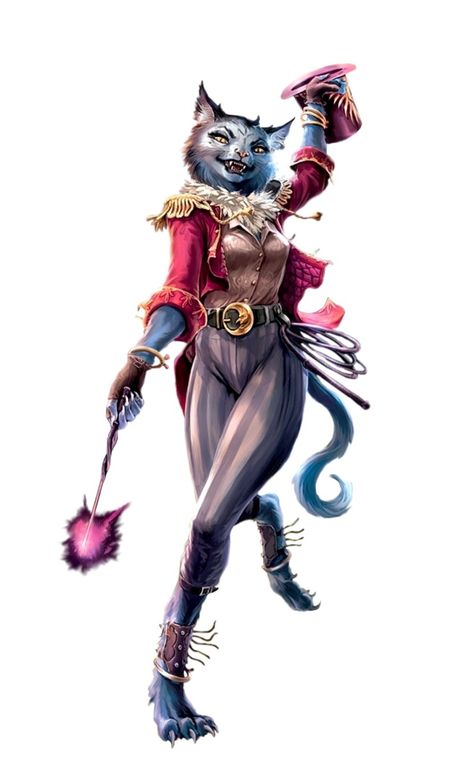 Female Catfolk Circus Bard  - Pathfinder 2E PFRPG DND D&D 3.5 5E 5th ed d20 fantasy Tabaxi Female Bard, Circus Character Art, Dnd Circus, Tabaxi Bard, Fantasy Circus, Sarah Robinson, Pathfinder 2e, Circus Characters, Pathfinder Character