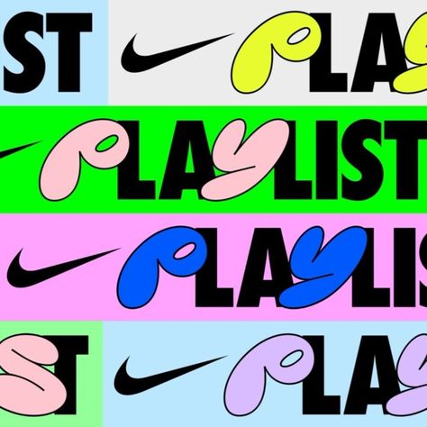 Nike Brand Identity, Nike Typography Design, Playground Graphic Design, Kids Brand Identity, Millennial Branding, Nike Animation, Nike Typography, Comedy Logo, Boston Pizza