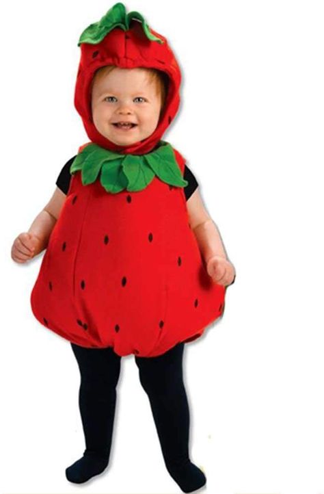 Amazon.com: Rubie's Deluxe Baby Berry Cute Costume - Toddler (1- 2 Years): Clothing Cute Toddler Costumes, Baby Costume Ideas, Costumes For Babies, Strawberry Costume, Halloween Romper, Kids Halloween Costume, Kids Halloween Costumes