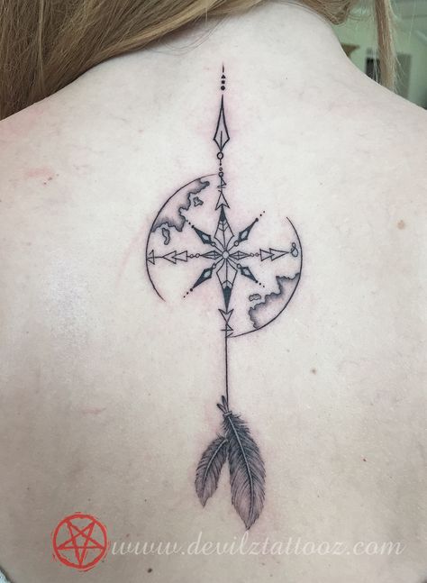 Compass tattoo  custom Sextant Tattoo, Compass Arrow, Geometric Compass Tattoo, Geometric Compass, World Map Tattoos, Globe Tattoos, Compass Tattoo Design, Map Tattoos, World Maps