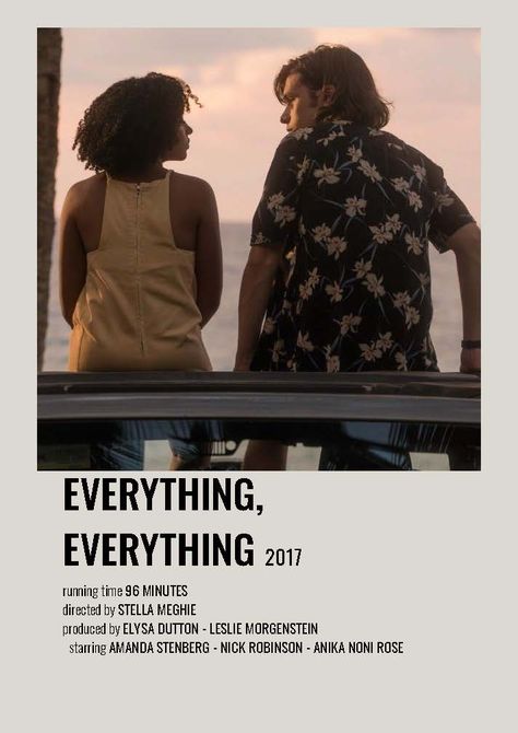 Everything Everything Movie, Black Love Movies, Movie Character Posters, Indie Movie Posters, Everything Everything, Movies To Watch Teenagers, Pause Button, Most Paused Movie Scenes, Iconic Movie Posters