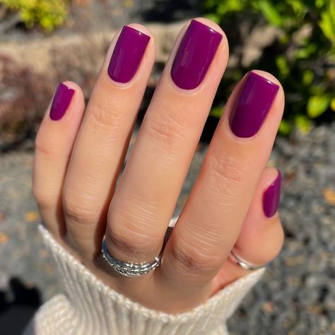 Diy Nail Color Ideas, Nail Color Wedding Guest, Nail Tip Colors Ideas, Grape Color Nails, Deep Magenta Nails, Feb Nails Colors, January Birthday Nails 2023, May Color Nails, Best Colors For Short Nails