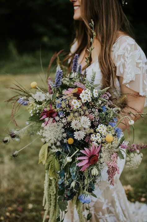 Must-See Washington Festival Wedding ~ Fire and Blooms herbal, wildflower bridal bouquet Wildflower Bridal Bouquets, Wildflower Wedding Bouquet, Beautiful Wedding Flowers, Have Inspiration, Wildflower Bouquet, Wildflower Wedding, Bouquet Of Flowers, Woodland Wedding, Festival Wedding