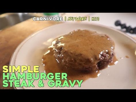 (2829) Simple CARNIVORE Hamburger Steak and Gravy Recipe - YouTube Hamburger Steak And Gravy Recipe, Steak And Gravy Recipe, Hamburger Steak And Gravy, Steak And Gravy, Carnivore Recipes, Hamburger Steak, Hamburger Recipes, Gravy Recipe, Gravy Recipes