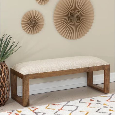 Torbert Solid Wood Bench | Joss & Main Dorm Room Seating, Foyer Hallway, Entryway Benches, Solid Wood Benches, Moroccan Pattern, Bed Bench, Wood Bench, Upholstered Bench, Furniture Deals