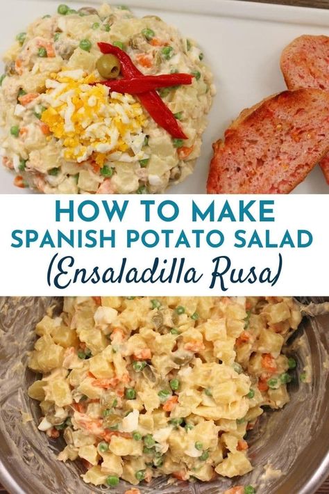 Spanish Potato Salad, Spanish Potatoes, Red Bliss Potatoes, Tapas Menu, Blueberry Salad, Boiled Vegetables, Potato Salads, Canned Tuna, Cubed Potatoes