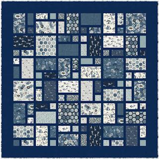 Quilt Inspiration: Free Pattern Day! Asian Inspired Quilts Blue Quilt Patterns, Japanese Quilt Patterns, Colchas Quilting, Indigo Quilt, Asian Quilts, Bubble Quilt, Big Block Quilts, Stained Glass Quilt, Japanese Quilts