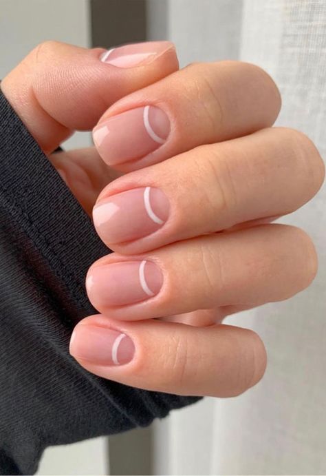 white half moon nails, natural nail designs, simple nails, minimalist nail art design Minimal Nails Art, Natural Nail Designs, Space Nails, Moon Nails, Minimalist Nail Art, Minimal Nails, Her Nails, Short Acrylic Nails Designs, Minimalist Nails